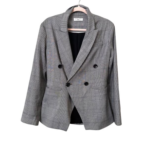 WAVERLY‎ GREY Wool Blend Plaid Blazer Grey Small